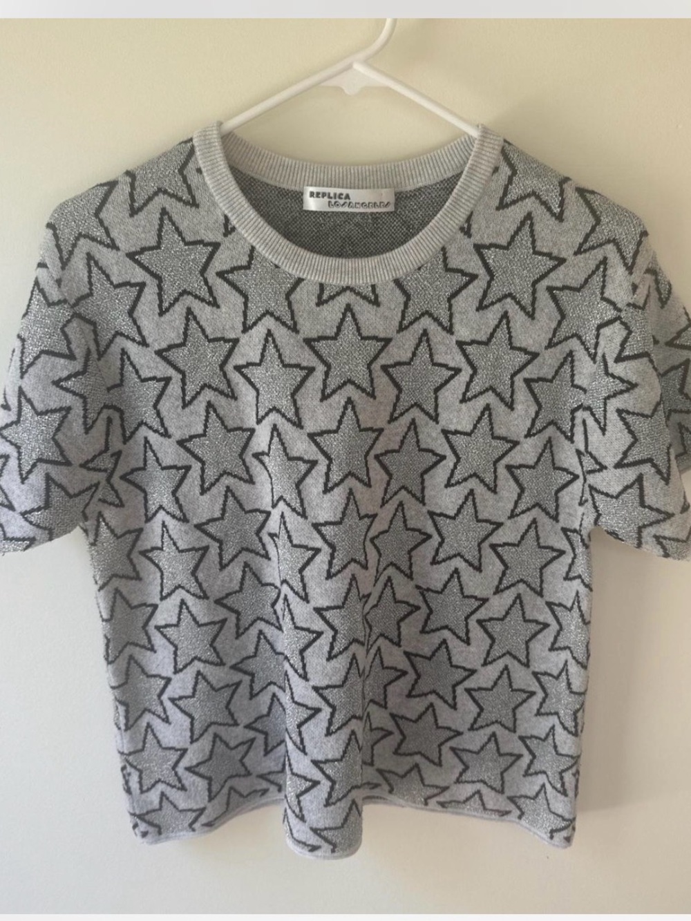 Replica Los Angeles short sleeve sweater with metallic stars